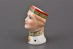 figurine, Head of a girl in traditional costume, porcelain, Riga (Latvia), M.S. Kuznetsov manufactor...