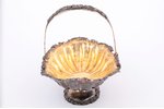 candy-bowl, silver, 84 standard, 317 g, gilding, 21 x 15.5 cm, h (with handle) 18.5 cm, 1843, Moscow...