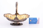 candy-bowl, silver, 84 standard, 317 g, gilding, 21 x 15.5 cm, h (with handle) 18.5 cm, 1843, Moscow...