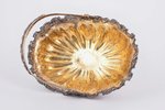 candy-bowl, silver, 84 standard, 317 g, gilding, 21 x 15.5 cm, h (with handle) 18.5 cm, 1843, Moscow...