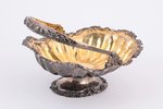 candy-bowl, silver, 84 standard, 317 g, gilding, 21 x 15.5 cm, h (with handle) 18.5 cm, 1843, Moscow...