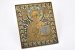 icon, (large size), Saint Nicholas the Wonderworker, copper alloy, 6-color enamel, Moscow, Russia, t...