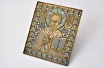 icon, (large size), Saint Nicholas the Wonderworker, copper alloy, 6-color enamel, Moscow, Russia, t...