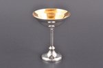 set of 6 small glasses, silver, 830 standard, total weight of items 269 g, gilding, h 8.8-9.1 cm, 19...