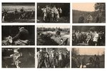 set of photographs, 9 pcs., hunting, Latvia, 20-30ties of 20th cent., 8 x 13 cm...