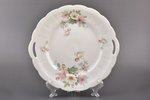 bread serving plate, Floral motif, porcelain, J.K. Jessen manufactory, Riga (Latvia), 1933-1935, Ø 2...
