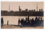 photography, Ventspils (Windau), steam locomotives on board a ship, Latvia, 30-40ties of 20th cent.,...