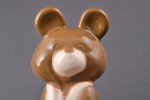 figurine, The Olympic Bear, porcelain, USSR, Kislovodsk porcelain factory, the 80ies of 20th cent.,...