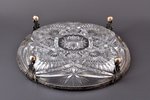 biscuit tray, silver, 875 standard, Ø 31.8 cm, the 20ties of 20th cent., Latvia...