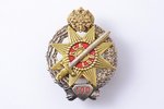 badge, 100th anniversary of Latvian shooter's battalions, Nr. 015, brass, guilding, white metal, Rus...