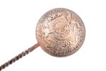 spoon, silver, made of 2 lats coin (1925), 13.8 g, 10.6 cm, the 20-30ties of 20th cent., Latvia...