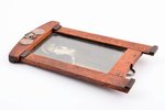 photo frame, with a photo of a soldier and coins of the Russian Empire, wood, glass, silver, Latvia,...