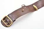 a belt, Latvian Army, leather, length 122 cm, width 5.2 cm, Latvia, the 20-30ties of 20th cent., mar...