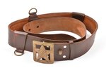 general's belt, model 1956, leather, length 124 cm, width 4.9 cm, USSR, the 2nd half of the 20th cen...