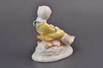 figurine, Girl on a sleigh, porcelain, Riga (Latvia), USSR, Riga porcelain factory, molder - Zina Ul...