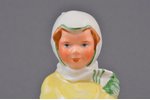 figurine, Girl on a sleigh, porcelain, Riga (Latvia), USSR, Riga porcelain factory, molder - Zina Ul...