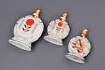 perfume set, 3 items, porcelain, Rīga porcelain factory, hand-painted, shape by Zina Ulste, Riga (La...