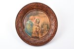 decorative plate, painting based on the work by artist Elizaveta Boehm (Елизавета Бём), artel, wood,...