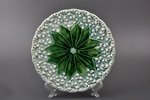 decorative plate, "Lilies of the Valley", majolica, the beginning of the 20th cent., Ø 24.5 cm...