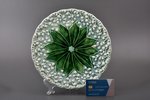decorative plate, "Lilies of the Valley", majolica, the beginning of the 20th cent., Ø 24.5 cm...