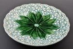 decorative plate, "Lilies of the Valley", majolica, the beginning of the 20th cent., Ø 24.5 cm...