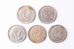 2 marks, 1937-1939, set of 5 coins, silver, Germany, Ø 25 mm...