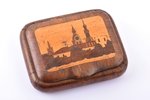 powder-box, View of Old Riga and countryside landscape, wood, Latvia, the 30ties of 20th cent., 7.7...