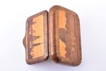 powder-box, View of Old Riga and countryside landscape, wood, Latvia, the 30ties of 20th cent., 7.7...