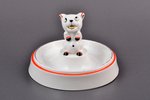ashtray, "Cat", porcelain, J.K. Jessen manufactory, Riga (Latvia), 1933-1935, Ø 14.5 / h 9.5 cm, fir...