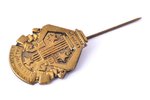 badge, Latvian Song Festival in Liepāja, the 60th Anniversary, Latvia, 1933, 28.8 (53.6) x 22.4 mm...