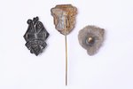 set of 3 badges: 6th Latvian Song Festival, VII Song Festival of Latvia, L.V.K.B "Dziedonis", Latvia...