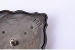 badge, Frontier troops with a leather element, Nr. 133, silver, Latvia, 1991, 49.7 x 42.4 mm, 20.19...