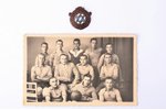 badge, Sports club "Maccabi" Aizpute and photography, Latvia, 28 x 27.5 mm...