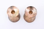 pair of little glasses, silver, 875 standard, total weight of items 55.9 g, engraving, gilding, h 6....