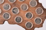 full set of 24 commemorative coins: 1 lats, 2001-2013, Latvia, with a decorative stand...