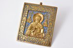 icon, Saint Nicholas the Wonderworker, copper alloy, 1-color enamel, Russia, the border of the 19th...