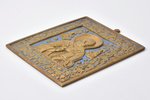icon, Saint Nicholas the Wonderworker, copper alloy, 1-color enamel, Russia, the border of the 19th...
