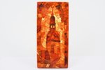 wall decor, amber mosaic "The Dome Cathedral", author's work K.G., wood, amber, Latvia, USSR, 1980,...