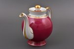 teapot, porcelain, M.S. Kuznetsov manufactory, Riga (Latvia), 1934-1936, h (with lid) 14 cm, second...
