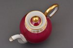teapot, porcelain, M.S. Kuznetsov manufactory, Riga (Latvia), 1934-1936, h (with lid) 14 cm, second...