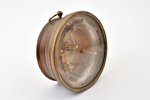 wall barometer, Heinr. Dettmann, Riga, metal, Latvia, the 20-30ties of 20th cent., Ø 14.3 cm...