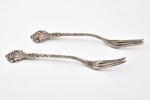 set of 2 dessert forks, silver, 800 standard, total weight of items 39.50 g, 14.3 cm, Germany...