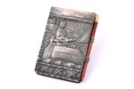 notebook with pencil, silver, folk motif, 875 standard, weight of silver cover 29.9 g, 7.1 x 4.6 cm,...