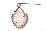 award, sports, silver, enamel, Latvia, 34 x 30.9 mm, total weight (with chain and pin) 9.67 g...