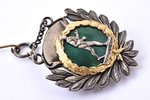 award, sports, silver, enamel, Latvia, 34 x 30.9 mm, total weight (with chain and pin) 9.67 g...