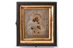 icon, Vladimir icon of the Mother of God, in icon case, board, painting, brass oklad, Russia, the 19...