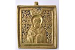 icon, Saint Sergius of Radonezh, copper alloy, 1-color enamel, Russia, the border of the 19th and th...