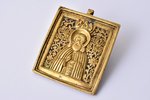 icon, Saint Sergius of Radonezh, copper alloy, 1-color enamel, Russia, the border of the 19th and th...