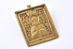 icon, Saint Sergius of Radonezh, copper alloy, 1-color enamel, Russia, the border of the 19th and th...