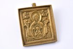 icon, Our Lady of the Sign (Orante), copper alloy, Russia, the 19th cent., 5.8 x 5 x 0.5 cm, 53 g....